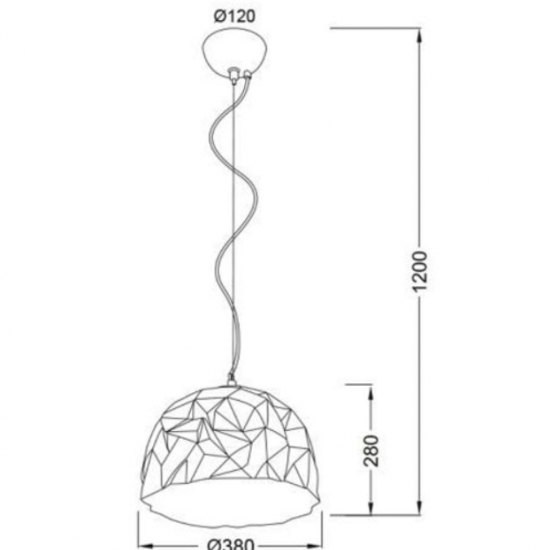 ΚΡΕΜΑΣΤΟ Φ/Σ 1ΧΕ27 ΡΗΤΙΝΗ ΜΑΥΡΟ+ΧΡΥΣΟ ΠΟΛΥΓΩΝΙΚΟ Φ38H120CM