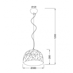 ΚΡΕΜΑΣΤΟ Φ/Σ 1ΧΕ27 ΡΗΤΙΝΗ ΛΕΥΚΟ+ΑΣΗΜΙ ΠΟΛΥΓΩΝΙΚΟ Φ38H120CM
