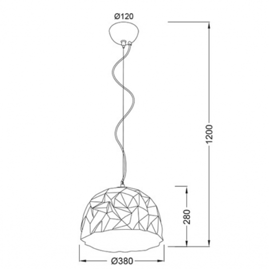 ΚΡΕΜΑΣΤΟ Φ/Σ 1ΧΕ27 ΡΗΤΙΝΗ ΛΕΥΚΟ+ΑΣΗΜΙ ΠΟΛΥΓΩΝΙΚΟ Φ38H120CM