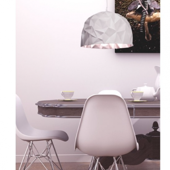 ΚΡΕΜΑΣΤΟ Φ/Σ 1ΧΕ27 ΡΗΤΙΝΗ ΛΕΥΚΟ+ΑΣΗΜΙ ΠΟΛΥΓΩΝΙΚΟ Φ38H120CM