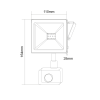 Λευκός Προβολέας 20W 6000K Led Με Αισθητήρα-ΦΩΤΙΣΤΙΚΟ ΕΞΩΤΕΡΙΚΟΥ ΧΩΡΟΥ-ΠΡΟΒΟΛΕΑΣ-ΑΛΟΥΜΙΝΙΟ-ΛΕΥΚΟ-ΑΙΣΘΗΤΗΡΑΣ ΚΙΝΗΣΗΣ-LED-