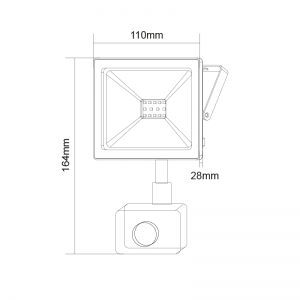 Λευκός Προβολέας 20W 6000K Led Με Αισθητήρα
