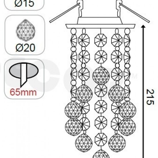 ΣΠΟΤ MR16 ΜΕ ΚΡΥΣΤΑΛΛΑ 230X90mm