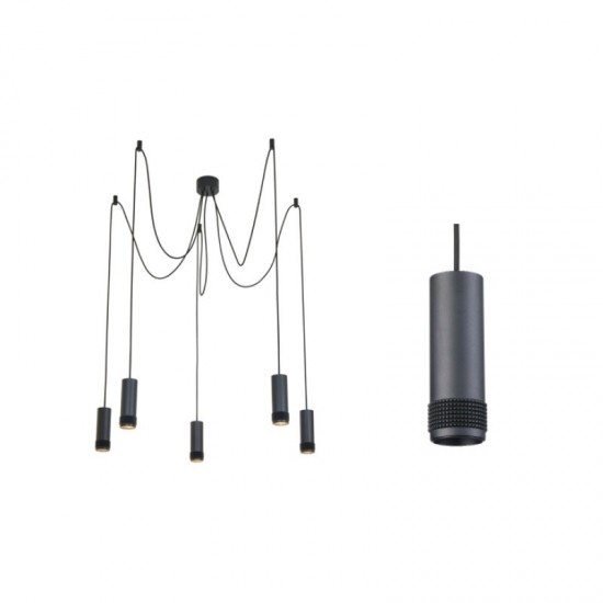 ΚΡΕΜΑΣΤΟ ΦΩΤΙΣΤΙΚΟ 5XGU10 ΜΑΥΡΟ ΑΛΟΥΜΙΝΙΟ D35XH200CM