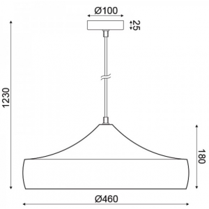 ΚΡΕΜΑΣΤΟ Φ/Σ 1ΧΕ27 ΜΕΤΑΛΛΙΚΟ ΚΑΦΕ/ΧΡΥΣΟ Φ46ΧΗ123CM
