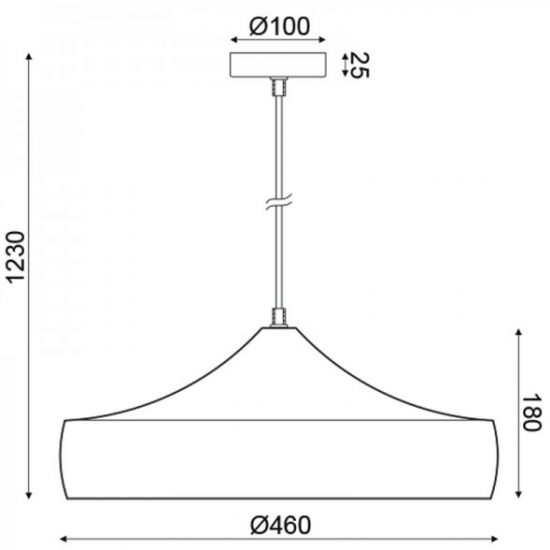 ΚΡΕΜΑΣΤΟ Φ/Σ 1ΧΕ27 ΜΕΤΑΛΛΙΚΟ ΚΑΦΕ/ΧΡΥΣΟ Φ46ΧΗ123CM