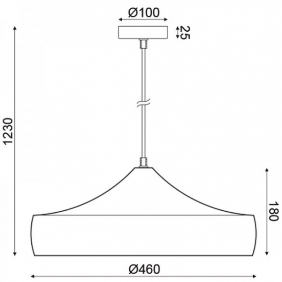 ΚΡΕΜΑΣΤΟ Φ/Σ 1ΧΕ27 ΜΕΤΑΛΛΙΚΟ ΛΕΥΚΟ/ΧΡΥΣΟ Φ46ΧΗ123CM