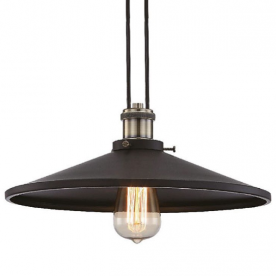 ΚΑΜΠΑΝΑ ΜΕΤΑΛΛΙΚΗ ΜΑΥΡΗ 1ΧE27 2ΚΑΛΩΔΙΩΝ Φ36CM