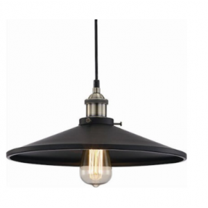 ΚΑΜΠΑΝΑ ΜΕΤΑΛΛΙΚΗ ΜΑΥΡΗ Φ36CM 1ΧE27 