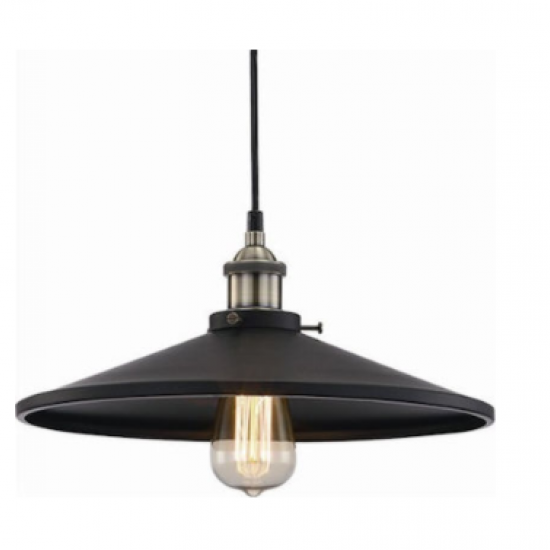 ΚΑΜΠΑΝΑ ΜΕΤΑΛΛΙΚΗ ΜΑΥΡΗ Φ36CM 1ΧE27