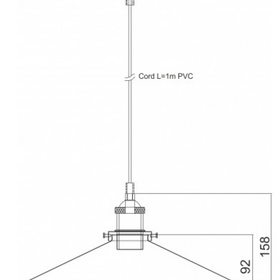 ΚΑΜΠΑΝΑ ΜΕΤΑΛΛΙΚΗ ΑΠΟΧΡΩΣΗ ΣΚΟΥΡΙΑ Φ36CM 1ΧE27