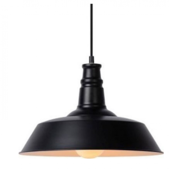 ΚΑΜΠΑΝΑ ΜΕΤΑΛΛΙΚΗ ΜΑΥΡΗ Φ36CM 1ΧE27