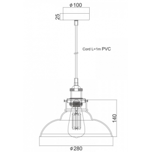 ΓΥΑΛΙΝΟ ΦΩΤΙΣΤΙΚΟ ΔΙΑΦΑΝΕΣ Φ28CM 1ΧE27