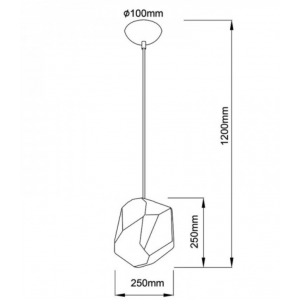ΚΡΕΜΑΣΤΟ ΦΩΤΙΣΤΙΚΟ 1ΧΕ27 ΚΙΤΡΙΝΟ ΓΥΑΛΙ Φ25cm