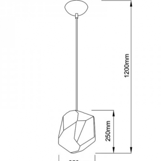 ΚΡΕΜΑΣΤΟ ΦΩΤΙΣΤΙΚΟ 1ΧΕ27 ΚΙΤΡΙΝΟ ΓΥΑΛΙ Φ25cm