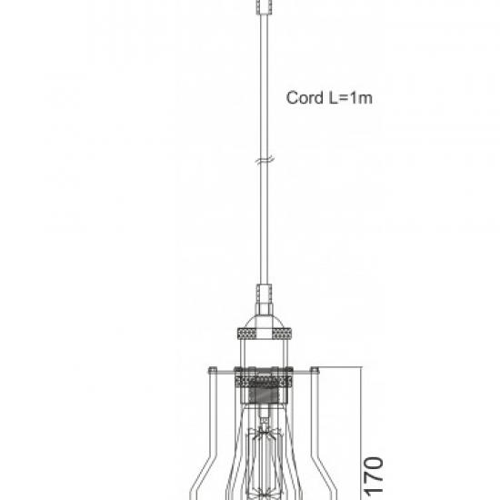 ΚΡΕΜΑΣΤΟ ΜΕΤΑΛΛΙΚΟ ΜΑΥΡΟ Φ15CM 1ΧE27