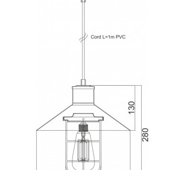 ΚΑΜΠΑΝΑ ΜΕΤΑΛΛΙΚΗ ΑΠΟΧΡΩΣΗ ΣΚΟΥΡΙΑ ΠΛΕΓΜΑ Φ27CM 1ΧE27