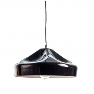 ΚΑΜΠΑΝΑ ΜΕΤΑΛΛΙΚΗ ΜΑΥΡΗ Φ36CM 1ΧE27