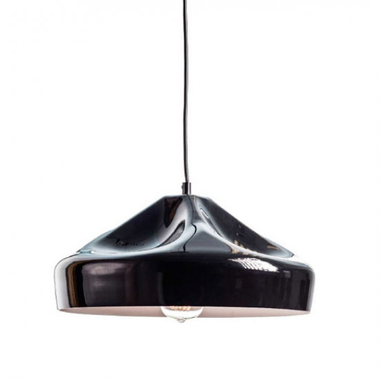 ΚΑΜΠΑΝΑ ΜΕΤΑΛΛΙΚΗ ΜΑΥΡΗ Φ36CM 1ΧE27