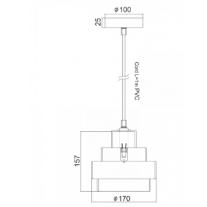 ΚΡΕΜΑΣΤΟ ΓΥΑΛΙ ΓΚΡΙ Φ17CM 1ΧG9