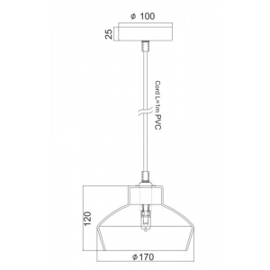 ΚΡΕΜΑΣΤΟ ΓΥΑΛΙ ΓΚΡΙ Φ18CM 1ΧG9