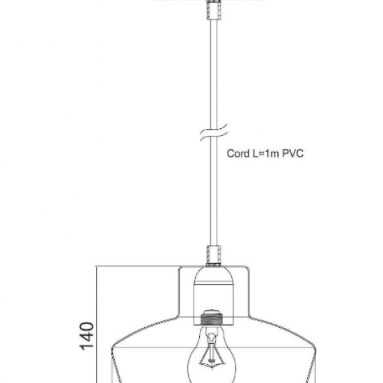 ΚΑΜΠΑΝΑ ΜΕΤΑΛΛΙΚΗ ΧΑΛΚΙΝΗ Φ20CM 1ΧE27
