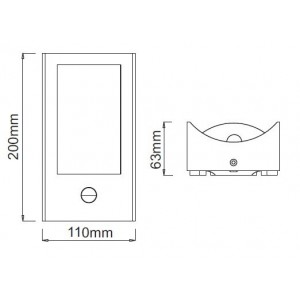 Mirande Απλίκα LED 7W Σε Σκούρο Γκρί Χρώμα Με Αισθητήρα Κίνησης