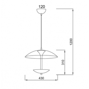 ΚΡΕΜΑΣΤΟ Φ/Σ 3ΧG9 ΜΕΤΑΛΛΙΚΟ ΛΕΥΚΟ+ΧΡΥΣΟ Φ43ΧΗ120CM