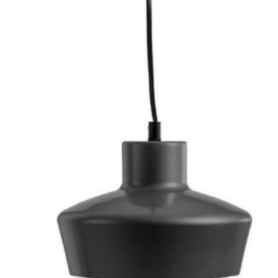 ΚΑΜΠΑΝΑ ΜΕΤΑΛΛΙΚΗ ΜΑΥΡΗ Φ20CM 1ΧE27