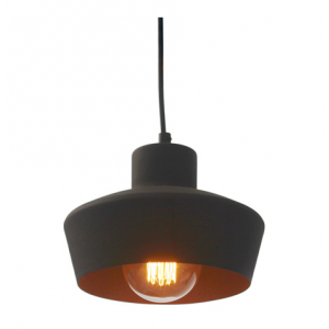 ΚΑΜΠΑΝΑ ΜΕΤΑΛΛΙΚΗ ΜΑΥΡΗ Φ20CM 1ΧE27