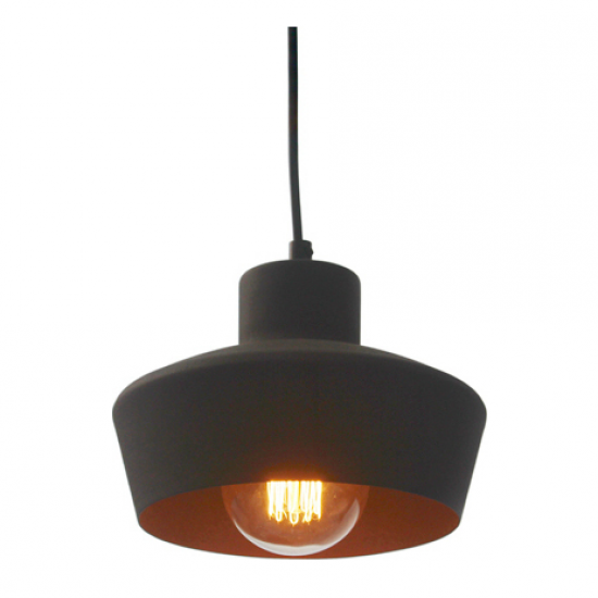 ΚΑΜΠΑΝΑ ΜΕΤΑΛΛΙΚΗ ΜΑΥΡΗ Φ20CM 1ΧE27