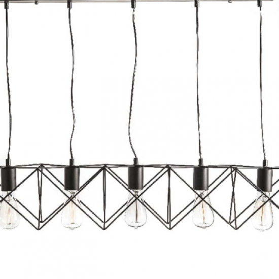 APOLLON ΚΡΕΜΑΣΤΟ ΦΩΤΙΣΤΙΚΟ 5ΦΩΤΟ ΜΕΤΑΛΛΟ ΜΑΥΡΟ 92x19xH100cm