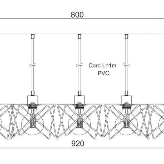 APOLLON ΚΡΕΜΑΣΤΟ ΦΩΤΙΣΤΙΚΟ 5ΦΩΤΟ ΜΕΤΑΛΛΟ ΜΑΥΡΟ 92x19xH100cm