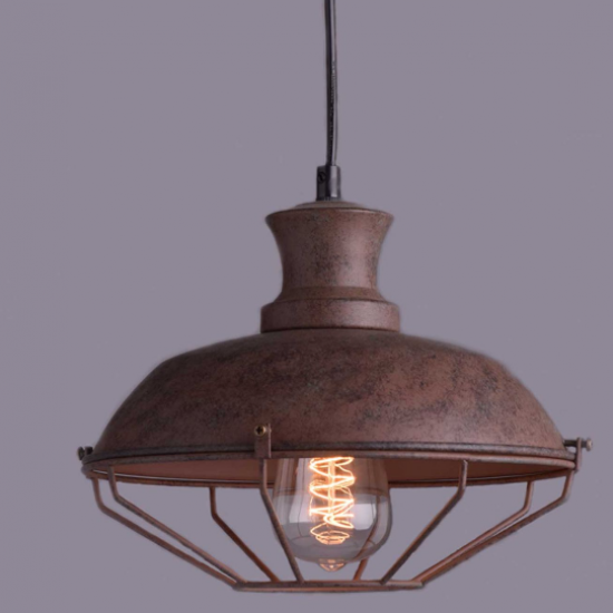 ΚΑΜΠΑΝΑ ΜΕΤΑΛΛΙΚΗ ΑΠΟΧΡΩΣΗ ΣΚΟΥΡΙΑ ΠΛΕΓΜΑ Φ26CM 1ΧE27