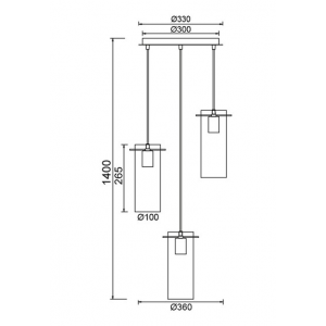 ΚΡΕΜΑΣΤΟ Φ/Σ 3ΧΕ27 ΡΟΖΕΤΑ ΟΡΕΙΧΑΛΚO 3D ΓΥΑΛΙ+ΜΕΤΑΛΛΟ Φ36ΧΗ140CM