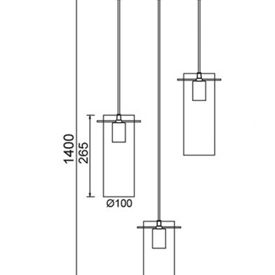 ΚΡΕΜΑΣΤΟ Φ/Σ 3ΧΕ27 ΡΟΖΕΤΑ ΟΡΕΙΧΑΛΚO 3D ΓΥΑΛΙ+ΜΕΤΑΛΛΟ Φ36ΧΗ140CM