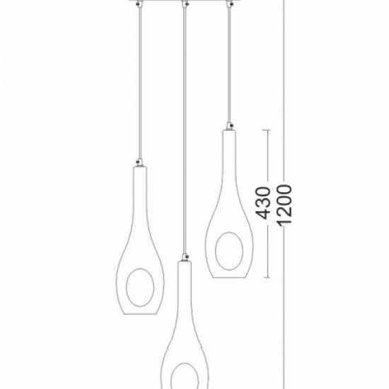 ΚΡΕΜΑΣΤΟ ΡOZETA ΓΥΑΛΙ ΤΡΥΠΑ 3ΧΕ14