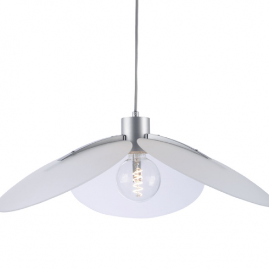 ΚΡΕΜΑΣΤΟ Φ/Σ 1ΧΕ27 ΛΕΥΚΟ ΓΥΑΛΙ+ΑΣΗΜΙ ΜΕΤΑΛΛΟ D58XH120CM