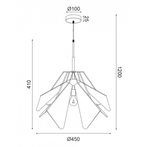 ΚΡΕΜΑΣΤΟ Φ/Σ 1ΧΕ27 ΛΕΥΚΟ ΑΚΡΥΛΙΚΟ+ΜΑΥΡΟ ΜΕΤΑΛΛΟ D45XH120CM