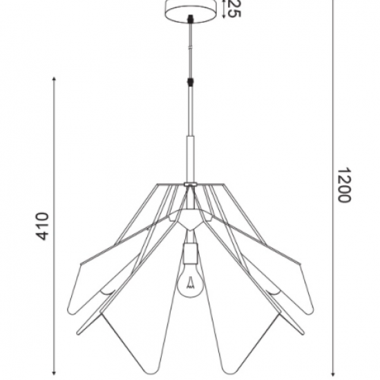 ΚΡΕΜΑΣΤΟ Φ/Σ 1ΧΕ27 ΛΕΥΚΟ ΑΚΡΥΛΙΚΟ+ΜΑΥΡΟ ΜΕΤΑΛΛΟ D45XH120CM