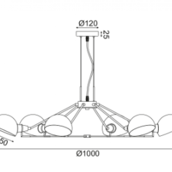 ΚΡΕΜΑΣΤΟ Φ/Σ 6ΧΕ14 ΜΑΥΡΟ ΜΕΤΑΛΛΙΚΟ D100ΧH100CM