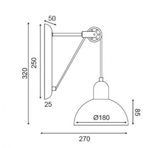 ΕΠΙΤΟΙΧΟ Φ/Σ 1ΧΕ14 ΓΚΡΙ/ΛΕΥΚΟ ΜΕΤΑΛΛΙΚΟ 27X18X32CM 