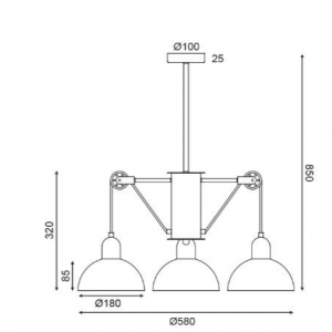 ΚΡΕΜΑΣΤΟ Φ/Σ 3ΧΕ14 ΓΚΡΙ/ΛΕΥΚΟ ΜΕΤΑΛΛΙΚΟ D58XH85CM