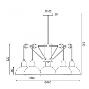 ΚΡΕΜΑΣΤΟ Φ/Σ 5ΧΕ14 ΓΚΡΙ/ΛΕΥΚΟ ΜΕΤΑΛΛΙΚΟ D68XH85CM