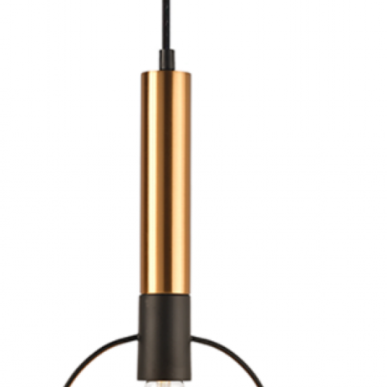 ΚΡΕΜΑΣΤΟ Φ/Σ 1ΧΕ27 ΟΡΕΙΧΑΛΚΟ/ΜΑΥΡΟ ΜΕΤΑΛΛΙΚΟ D18ΧΗ116CM