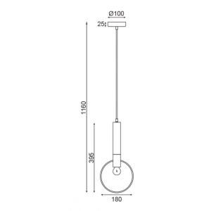 ΚΡΕΜΑΣΤΟ Φ/Σ 1ΧΕ27 ΟΡΕΙΧΑΛΚΟ/ΜΑΥΡΟ ΜΕΤΑΛΛΙΚΟ D18ΧΗ116CM 