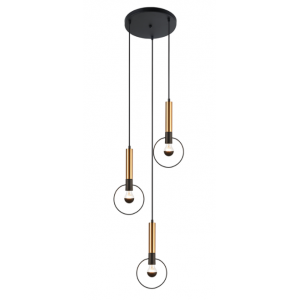 ΚΡΕΜΑΣΤΟ Φ/Σ 3ΧΕ27 ΟΡΕΙΧΑΛΚΟ/ΜΑΥΡΟ ΜΕΤΑΛΛΙΚΟ D44ΧΗ136CM