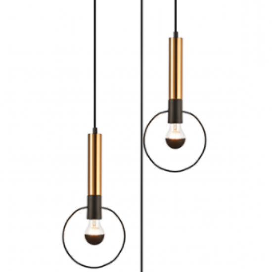 ΚΡΕΜΑΣΤΟ Φ/Σ 3ΧΕ27 ΟΡΕΙΧΑΛΚΟ/ΜΑΥΡΟ ΜΕΤΑΛΛΙΚΟ D44ΧΗ136CM