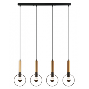 ΚΡΕΜΑΣΤΟ Φ/Σ 4ΧΕ27 ΟΡΕΙΧΑΛΚΟ/ΜΑΥΡΟ ΜΕΤΑΛΛΙΚΟ 93X18ΧΗ116CM