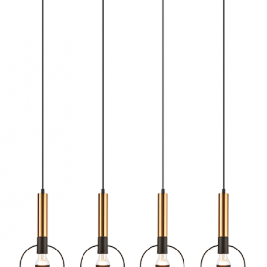 ΚΡΕΜΑΣΤΟ Φ/Σ 4ΧΕ27 ΟΡΕΙΧΑΛΚΟ/ΜΑΥΡΟ ΜΕΤΑΛΛΙΚΟ 93X18ΧΗ116CM